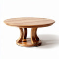 Table ronde en bois massif diamètre 150 cm avec base en forme de colonne