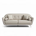 Canapé en tissu beige avec coussins assortis dimensions 200 x 90 x 85cm