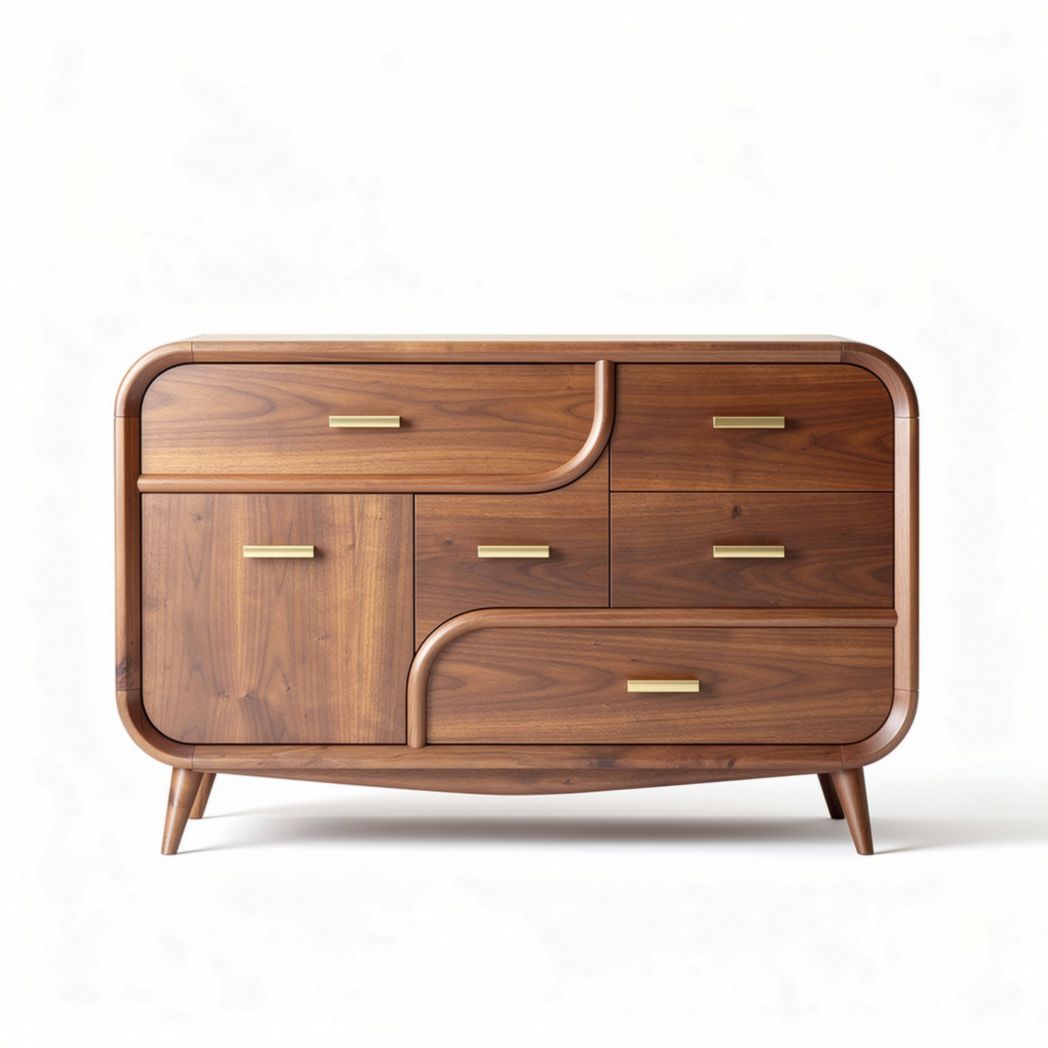 Buffet en bois de noyer avec 6 tiroirs dimensions 150 x 45 x 80 cm