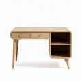 Bureau en bois de chêne avec tiroirs et étagère dimensions 120 x 60 x 75cm