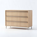 Commode en bois de chêne naturel avec trois tiroirs dimensions 90 x 45 x 80cm