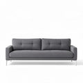 Canapé rectangulaire en tissu gris 190 x 80 x 85 cm avec pieds en métal
