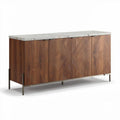 Buffet en bois avec dessus en marbre dimensions 150 x 45 x 75cm