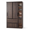Armoire en bois foncé avec éclairage intégré dimensions 180 x 90 x 40cm